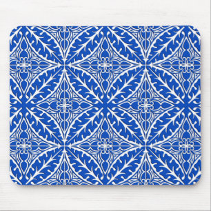 Moroccan tiles - cobalt blue and white mouse mat