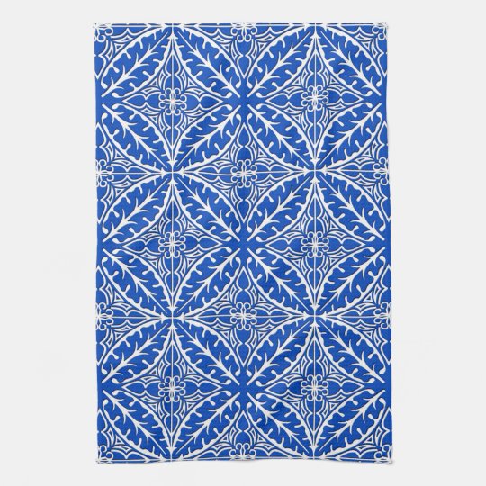 blue and white tea towels