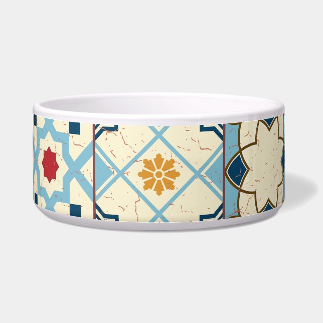 Moroccan tiles, colourful seamless pattern. (Front)