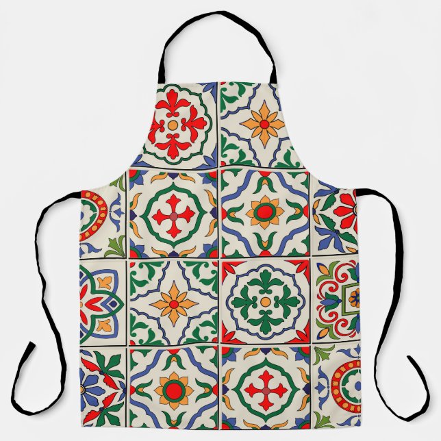 Moroccan Tiles: Colourful Seamless Pattern. Apron (Front)