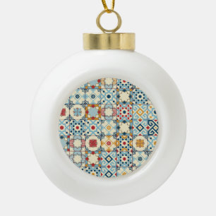 Moroccan tiles, colourful seamless pattern. ceramic ball christmas ornament
