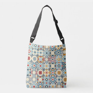 Moroccan tiles, colourful seamless pattern. crossbody bag