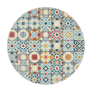 Moroccan tiles, colourful seamless pattern. cutting board