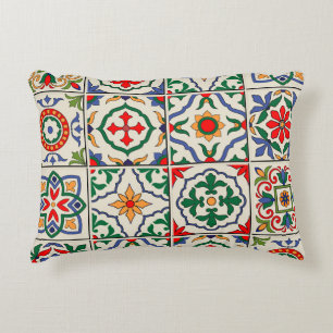 Moroccan Tiles: Colourful Seamless Pattern. Decorative Cushion