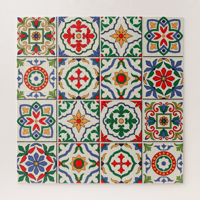 Moroccan Tiles: Colourful Seamless Pattern. Jigsaw Puzzle (Vertical)