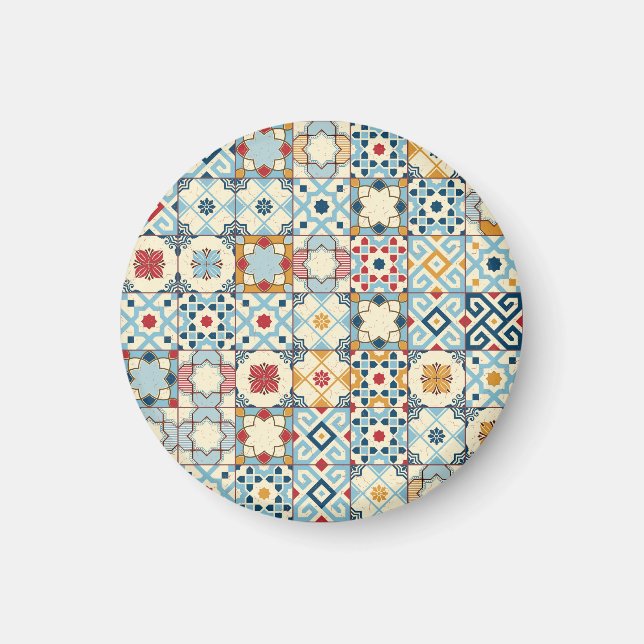 Moroccan tiles, colourful seamless pattern. magnet (Front)