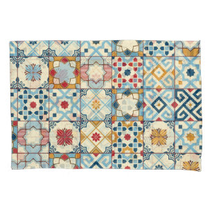 Moroccan tiles, colourful seamless pattern. pillowcase