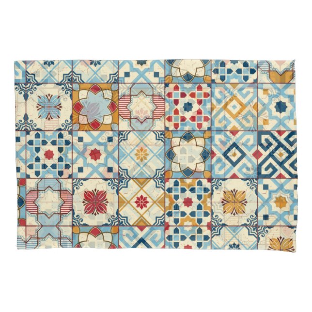 Moroccan tiles, colourful seamless pattern. pillowcase (Front)