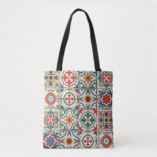 Moroccan Tiles: Colourful Seamless Pattern. Tote Bag (Front)