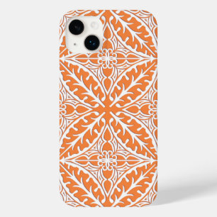 Moroccan tiles - coral orange and white Case-Mate iPhone 14 plus case