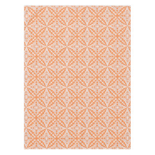 Moroccan tiles - coral orange and white tablecloth