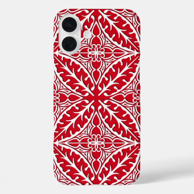 Moroccan tiles - dark red and white Case-Mate iPhone case (Back)