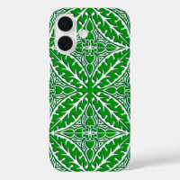 Moroccan tiles - emerald green and white