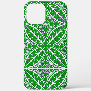 Moroccan tiles - emerald green and white iPhone 12 pro max case