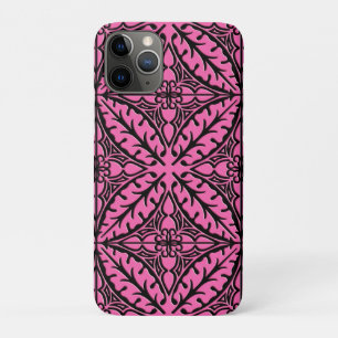 Moroccan tiles - fuchsia pink and black iPhone 11 pro case