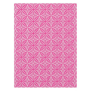 Moroccan tiles - fuchsia pink and white tablecloth