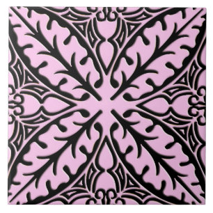 Moroccan tiles - ice pink and black