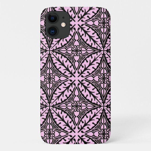 Moroccan tiles - ice pink and black  Case-Mate iPhone case (Back)