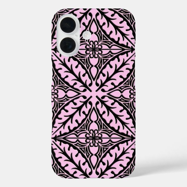 Moroccan tiles - ice pink and black Case-Mate iPhone case (Back)