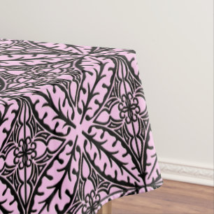 Moroccan tiles - ice pink and black tablecloth