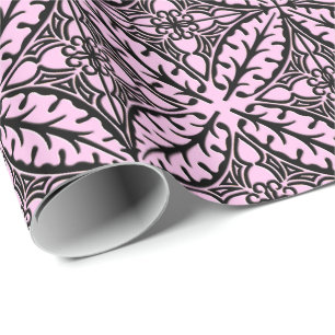 Moroccan tiles - ice pink and black wrapping paper