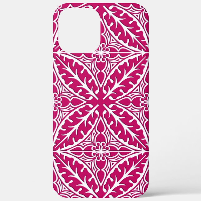 Moroccan tiles - magenta and white Case-Mate iPhone case (Back)