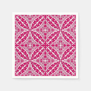 Moroccan tiles - magenta and white napkin