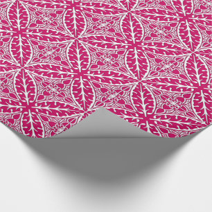 Moroccan tiles - magenta and white wrapping paper