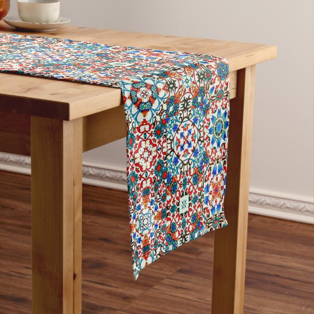 Moroccan tiles,mosaic,colourful art medium table runner (In Situ)
