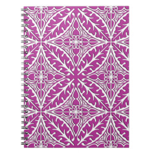 Moroccan tiles - orchid and white notebook