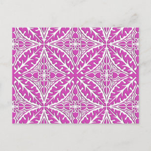 Moroccan tiles - orchid and white postcard