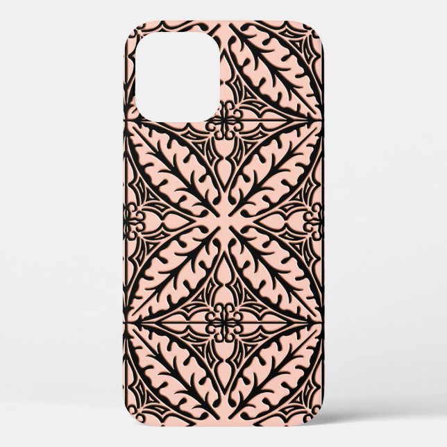 Moroccan tiles - peach pink and black Case-Mate iPhone case (Back)
