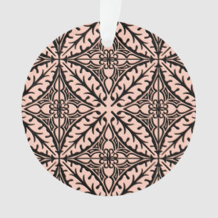 Moroccan tiles - peach pink and black ornament