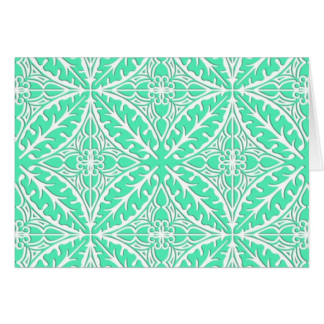 Moroccan tiles - robin's egg blue and white (Front Horizontal)