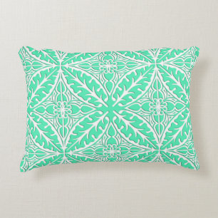 Moroccan tiles - robin's egg blue and white decorative cushion