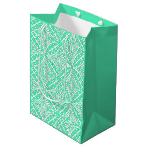 Moroccan tiles - robin's egg blue and white medium gift bag