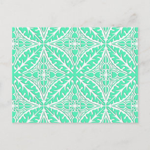Moroccan tiles - robin's egg blue and white postcard