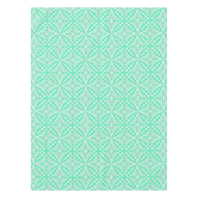 Moroccan tiles - robin's egg blue and white tablecloth (Front)