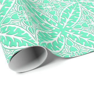Moroccan tiles - robin's egg blue and white wrapping paper