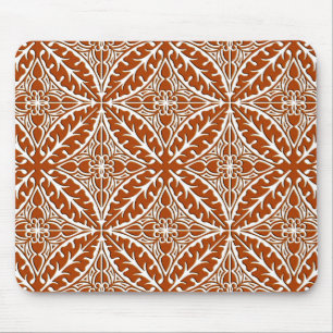 Moroccan tiles - rust brown and white mouse mat