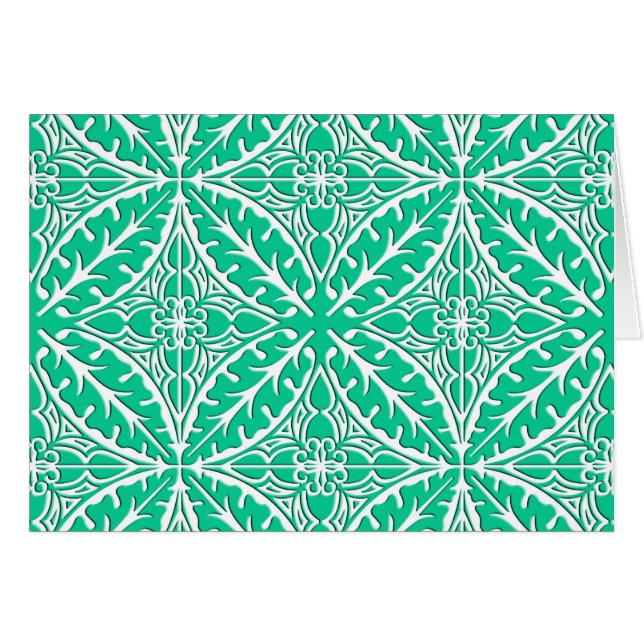 Moroccan tiles - turquoise and white (Front Horizontal)