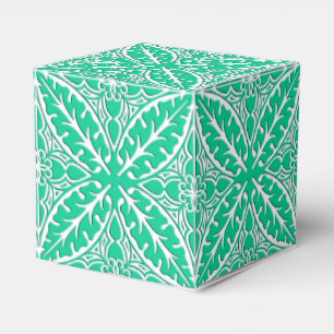 Moroccan tiles - turquoise and white favour box