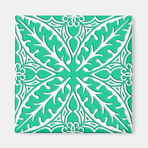 Moroccan tiles - turquoise and white magnet
