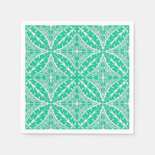 Moroccan tiles - turquoise and white napkin