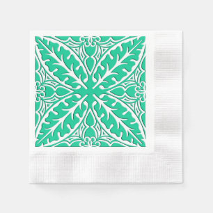 Moroccan tiles - turquoise and white napkin
