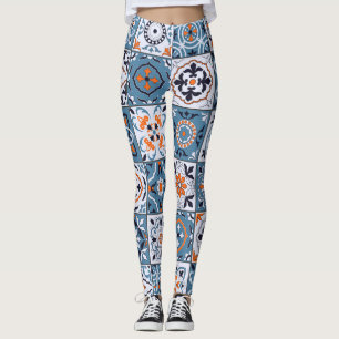 Moroccan Tiles: Vintage Seamless Elegance Leggings