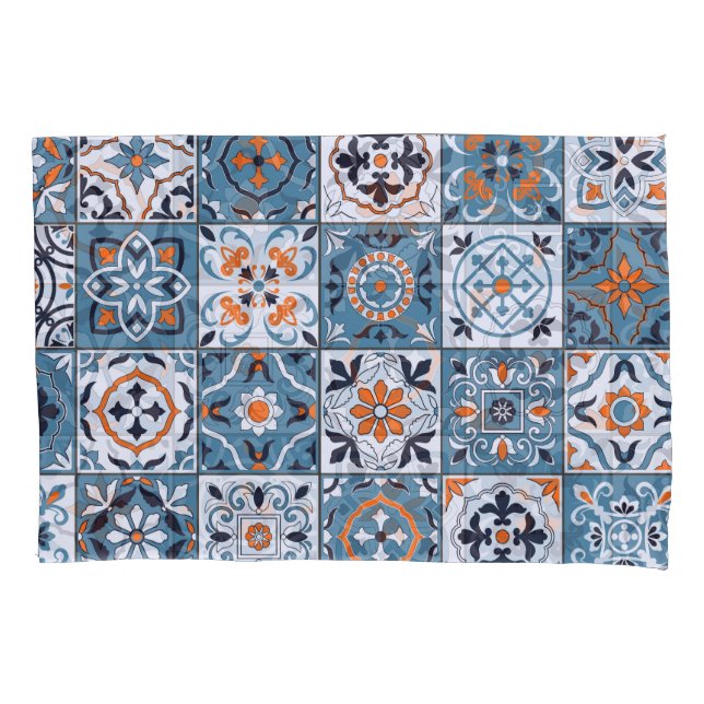 Moroccan Tiles: Vintage Seamless Elegance Pillowcase (Front)