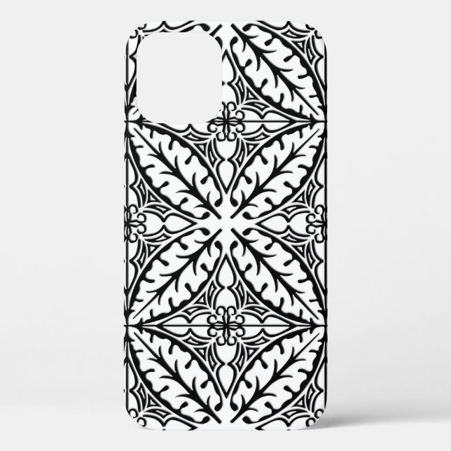 Moroccan tiles - white and black Case-Mate iPhone case (Back)