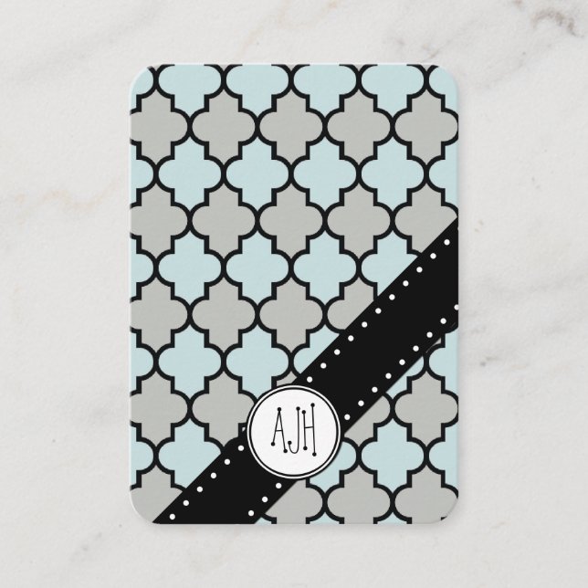 Moroccan Trellis, Latticework, Quatrefoil, Lattice Business Card (Front)