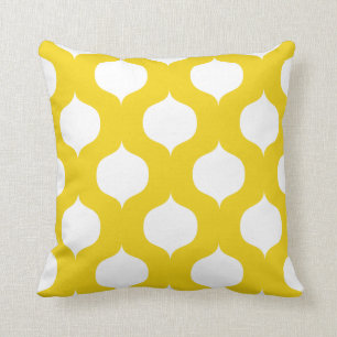 Moroccan Trellis Pattern Pillow in Lemon Yellow